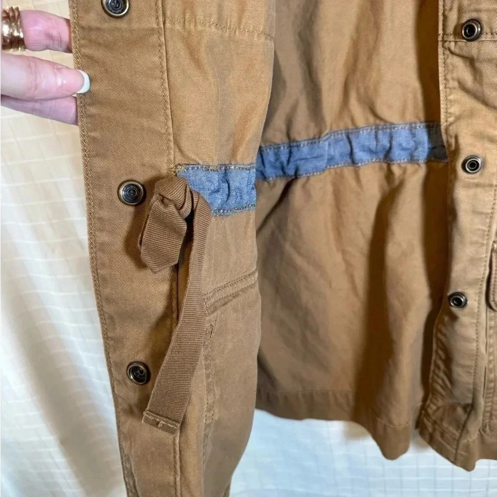 Eddie Bauer Womens Tan Jacket 100% Cotton Size Medium Petite W/Pockets - Picture 3 of 6